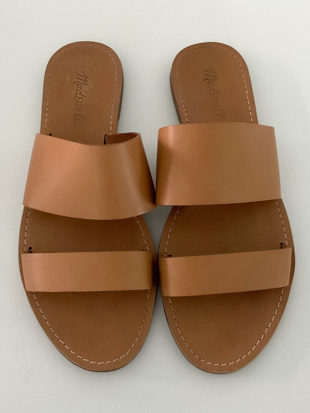 MADEWELL The Boardwalk Double-Strap Slide Sandal Caramel Size 9.5 - Picture 3 of 5